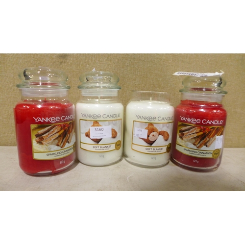 3160 - 4 Mixed  Yankee Candles    (327-192,260 )  * This lot is subject to VAT