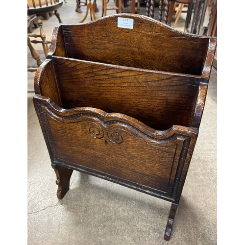 193 - A 17th Century style Titchmarsh and Goodwin Ipswich oak magazine rack