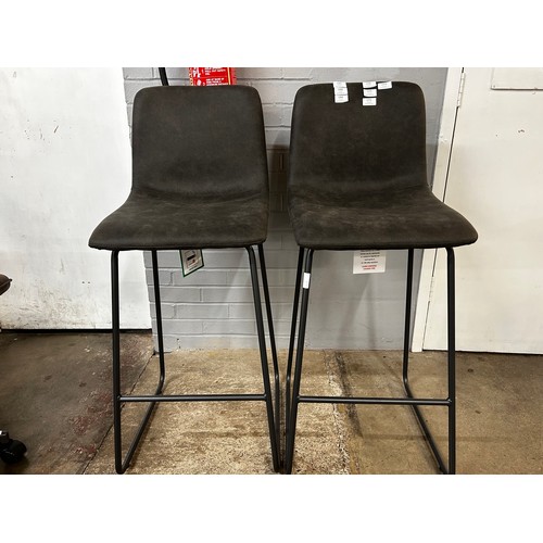 1368 - A pair of dark grey Hanna barstools