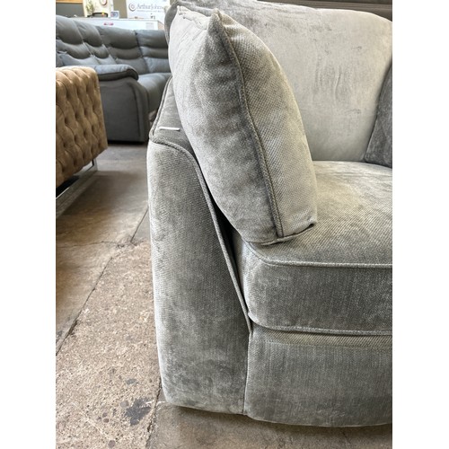 1413 - A grey velvet swivel armchair