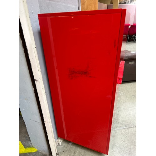 1451 - A red high gloss four door sideboard
