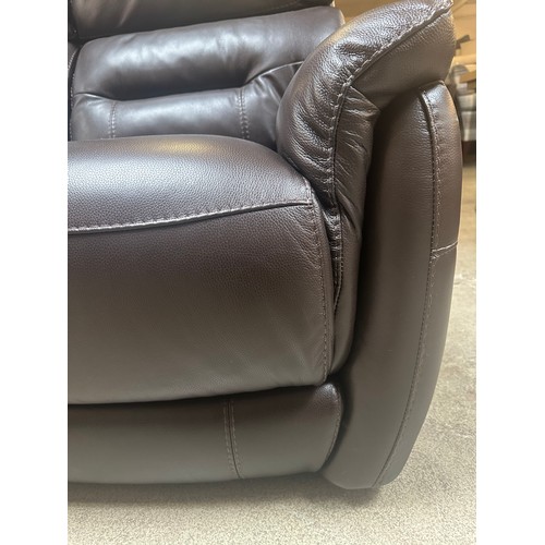 1456 - A Chicago brown leather electric reclining two seater sofa
