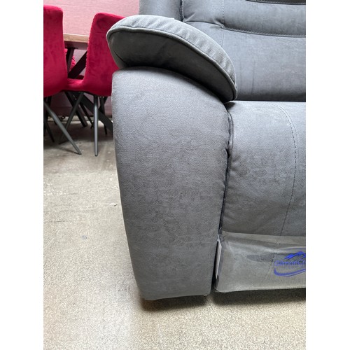 1455 - An Eden Grey Fabric Reclining Sectional Corner Sofa - damaged, Original RRP £1666.66 + vat  (4203-11... 