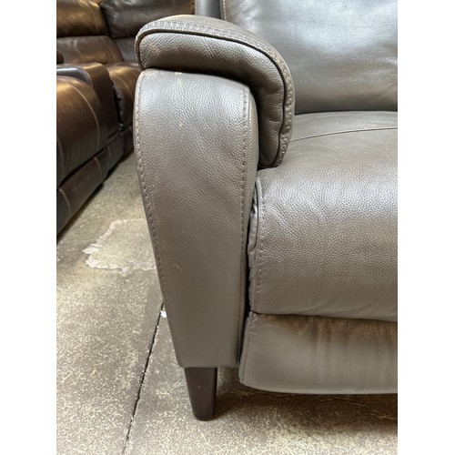 1461 - Barrett Grey Leather 2 Seater Power Reclining Sofa - damaged, Original RRP £1166.66 + vat  (4203-12)... 