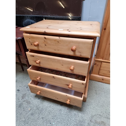 1502 - A pine four drawer chest