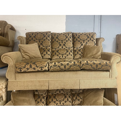 1527 - A pair of Berkeley three seater sofas, a Berkeley two seater sofa, two wingback armchairs and two fo... 