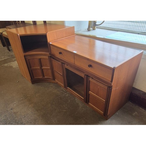 129 - A Nathan teak media unit and corner cabinet