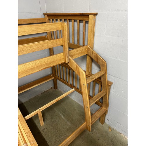 1543 - Pine bunkbeds - single top, 3/4 base. *This lot is subject to VAT