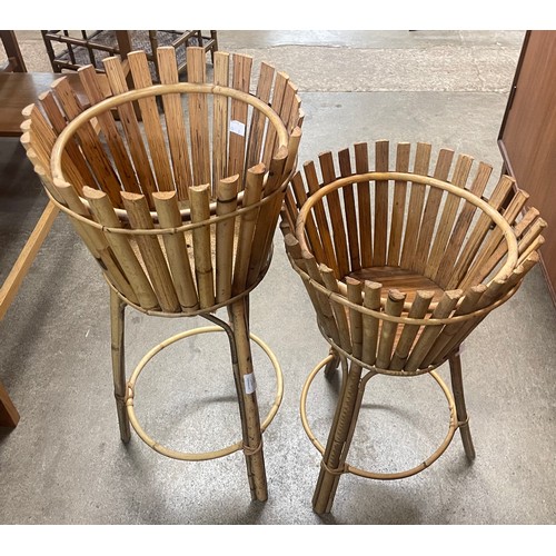 120 - Two of Italian bamboo jardiniere stands