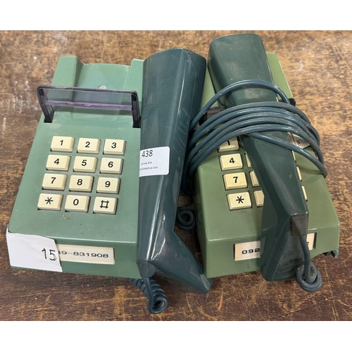 438 - Two green BT trim phones