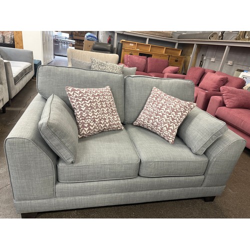 1435 - Grey upholstered two seater sofa