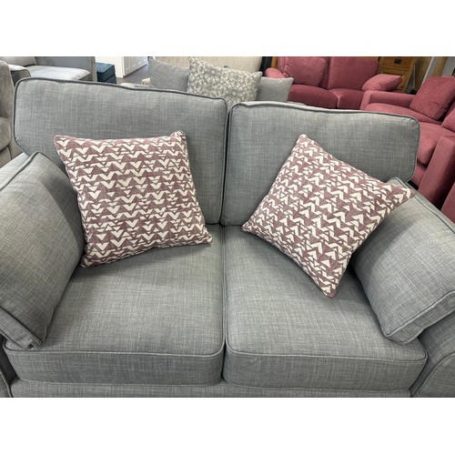 1435 - Grey upholstered two seater sofa