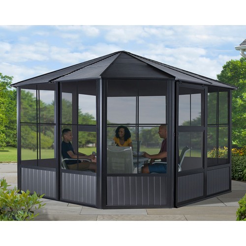 1551 - A Sojag Charleston 12X12 Solarium With Slide Doors - Contents not checked or tested, Original RRP £2... 