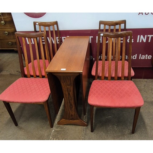 4 - A G-Plan Fresco teak drop-leaf table and four chairs