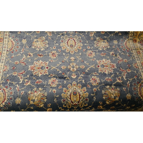 1354 - A Duck egg blue ground full pile cashmere rug with a floral Zeigler design (170x120cm)