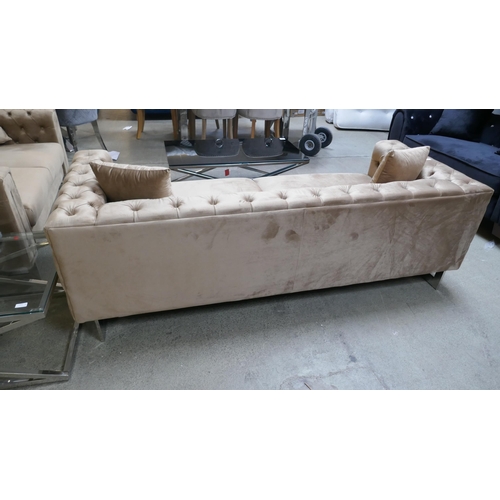 1383 - Fenzi pair of brushed gold sofas  * This lot is subject to vat