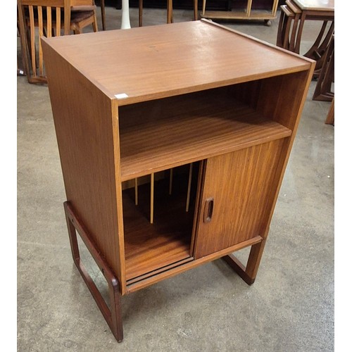 30 - A teak record cabinet