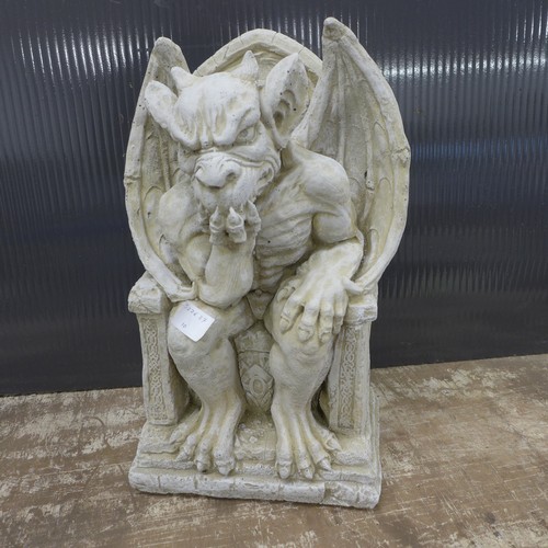 2321 - A large stone effect concrete Gothic gargoyle