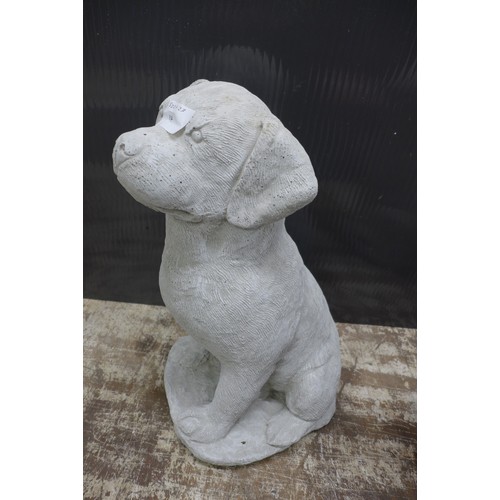 2326 - A pair of stone effect concrete dog ornaments