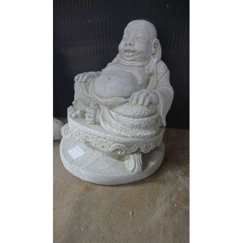 2334 - Two stone effect concrete Buddha ornaments