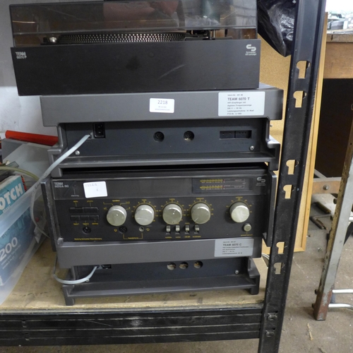 2218 - A quantity of Schnieder hi-fi Concepts Team 6070 stereo equipment including a Team 6070 T Electronic... 