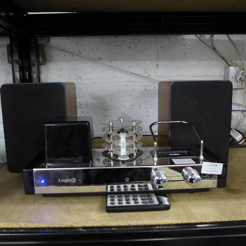 2226 - A Logic3 valve 80 hi-fi and iPod docking system with a pair of Q acoustics 1010i speakers