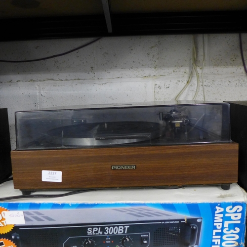 2227 - A Pioneer PL-120 belt driven stereo turntable record deck and a pair of Mission 2-Way reflex stereo ... 