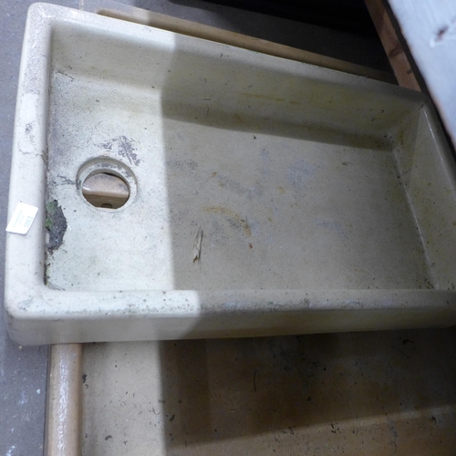 2301 - Three vintage ceramic sluice sinks