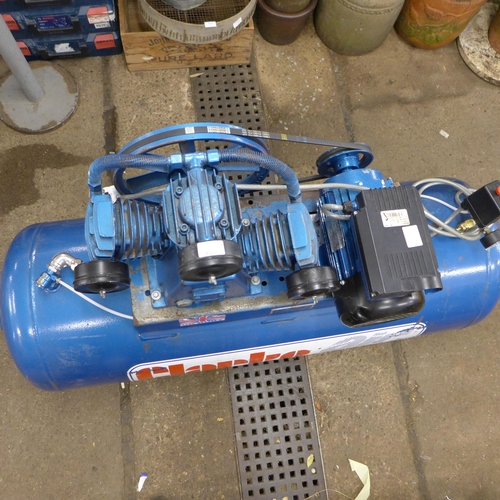 2374 - A Clarke Air industrial XE19/200 200 litre 18CFM displacement air compressor 4HP motor - single phas... 