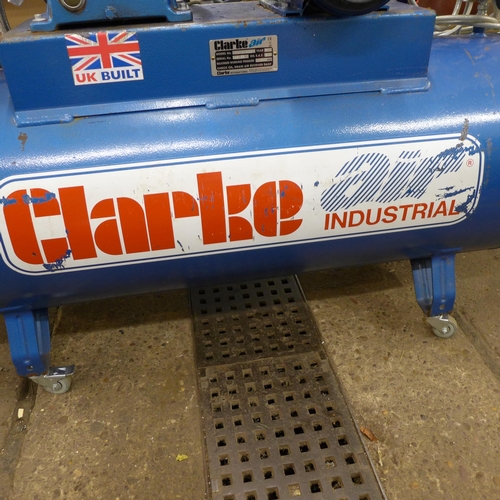 2374 - A Clarke Air industrial XE19/200 200 litre 18CFM displacement air compressor 4HP motor - single phas... 