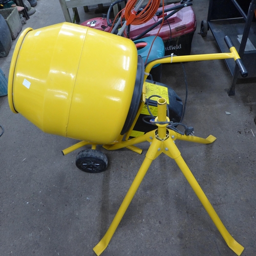 2375 - A Belle Group Minimix 130 concrete mixer and stand with instruction manual - 240v