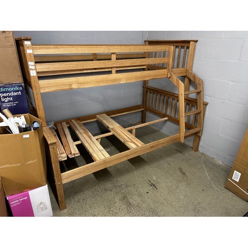 1477 - Pine bunkbeds with single top bunk and 4ft bottom  * This lot is subject to VAT