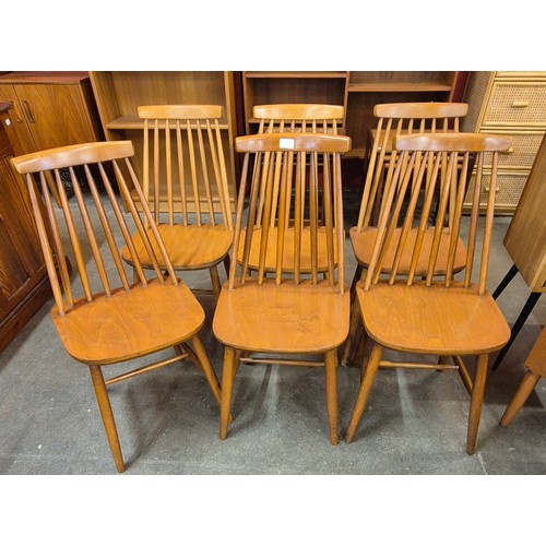 72 - A set of six Scandinavian spindle back chairs