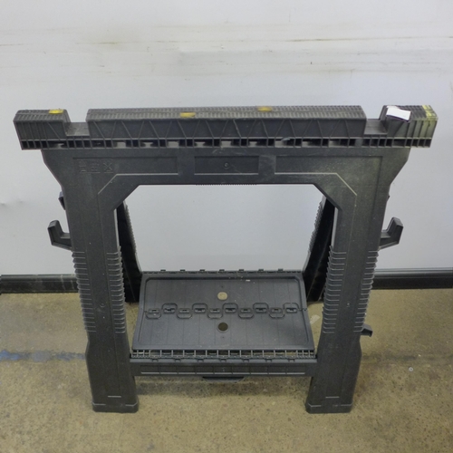 2002 - A pair of black plastic Stanley trestle stands/sawhorses