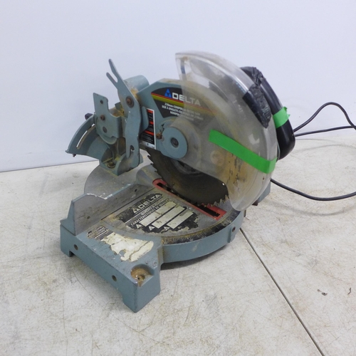 2027 - A Power Base Excel PBXB12MS 230v 1200w compound mitre saw and a Delta 36-040 210mm 230v compound mit... 