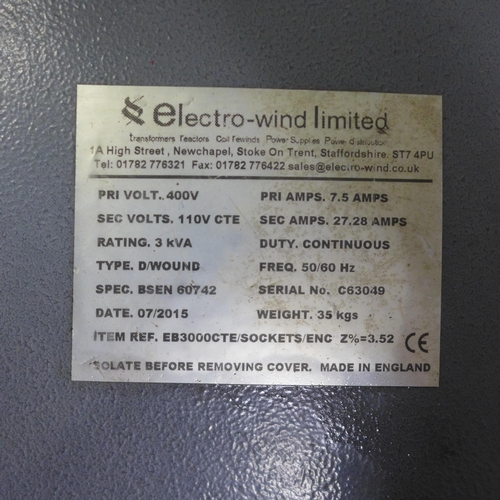 2031 - An Electro-Wind 4 socket 110V transformer - no 240v power cable