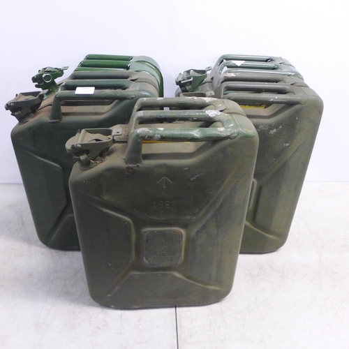 2060 - Seven 20ltr metal jerry cans