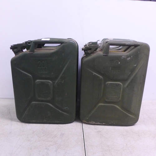 2060 - Seven 20ltr metal jerry cans