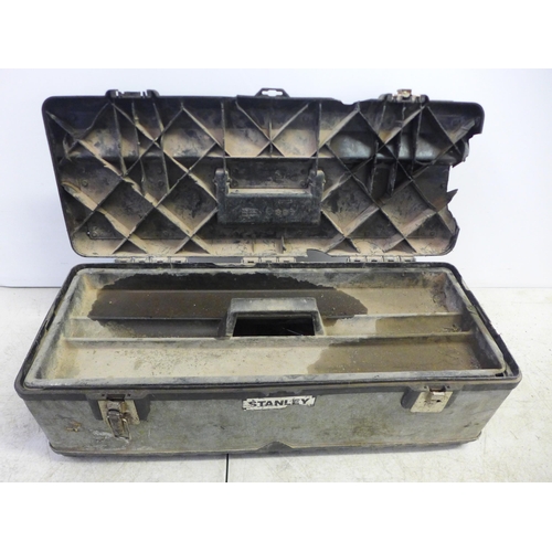 2083 - A Stanley tool box with quantity of tools including spanners, hammers, screwdrivers etc.