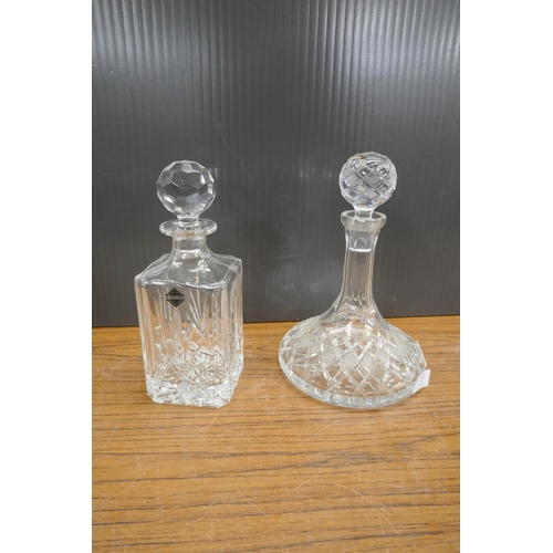 2140 - Port and whisky cut glass decanters including Boyne Valley and Sterling