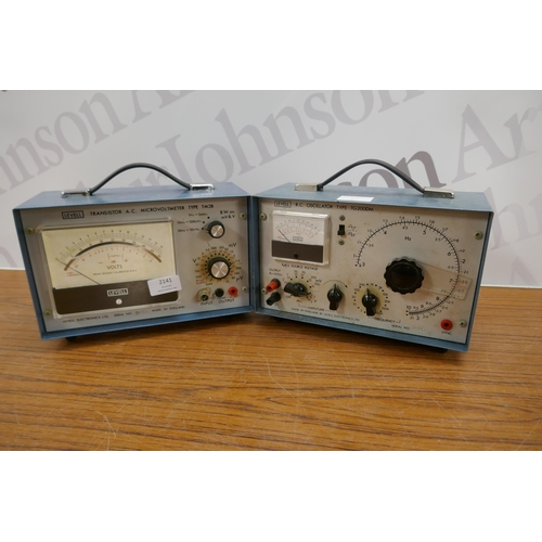 2141 - 2 Levell electrical testers including a transistor A.C. micro-voltmeter type TM3B and an R.C. oscill... 