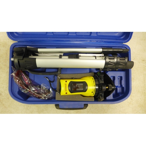 2091 - A self leveling laser cross level kit with laser level, tripod stand and safety glasses