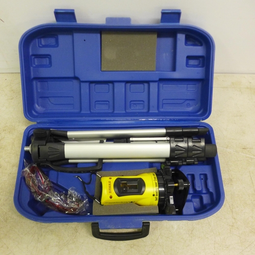 2091 - A self leveling laser cross level kit with laser level, tripod stand and safety glasses