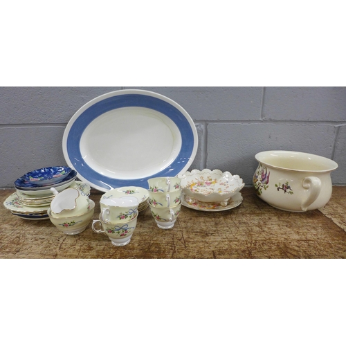 1007 - A collection of china, part Colclough tea ware, Crown Devon drainer, etc. **PLEASE NOTE THIS LOT IS ... 