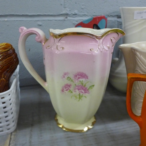 1013 - A collection of china vases and jugs including Shelley, Beswick, Radford, etc. **PLEASE NOTE THIS LO... 