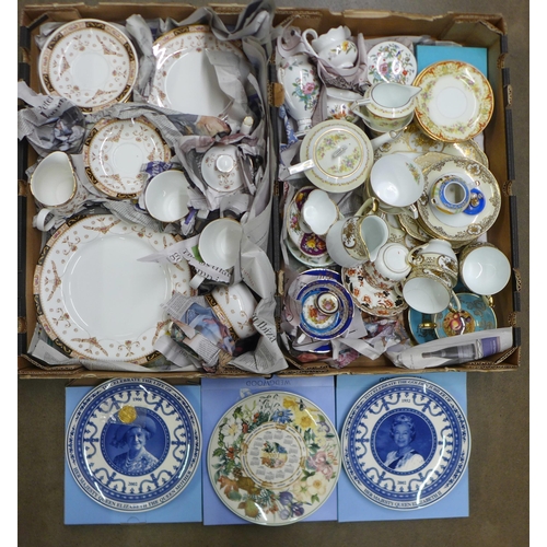 1019 - A box of mixed decorative tea wares including Aynsley, Noritake, etc. and an Old England Elizabethan... 