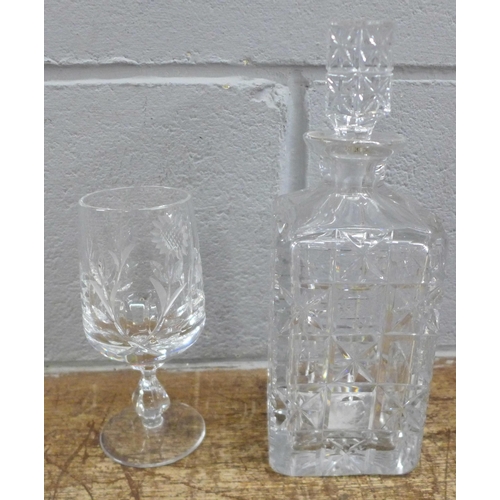 1021 - A box of mixed crystal, glasses and decanter **PLEASE NOTE THIS LOT IS NOT ELIGIBLE FOR IN-HOUSE POS... 