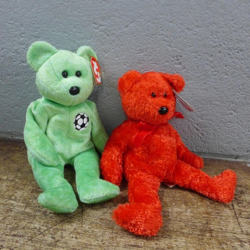 1028 - A collection of TY Beanie bears (6)