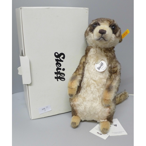 608 - A Steiff Mungo meerkat, boxed