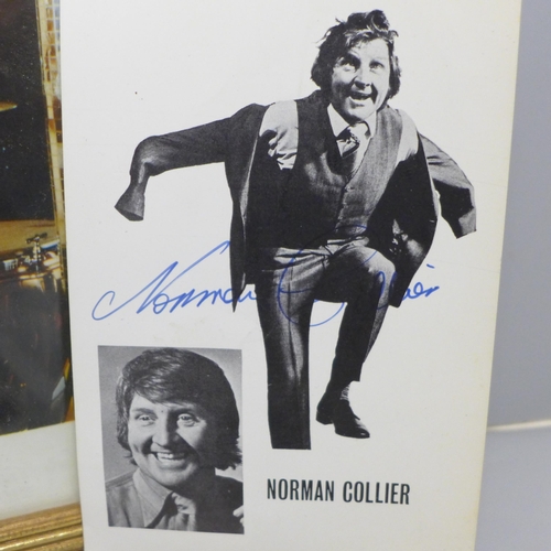 619 - Eric Delaney, Cliff Bennett & the Rebel Rousers and Norman Collier signed photographs